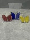 Set of 3 Vintage Butterfly Sun Catchers Tiffany Stained Glass