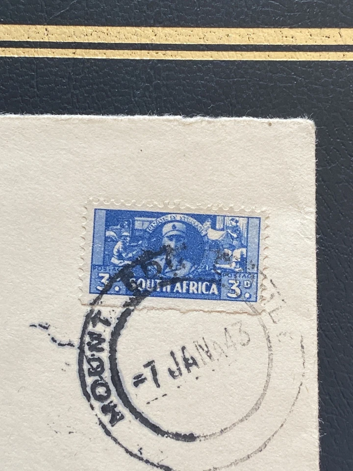 SOUTH AFRICA 1943 Cover to USA, Violet Coat of Arms Censor Mark & S.A.S.A Cachet - Image 2 of 4