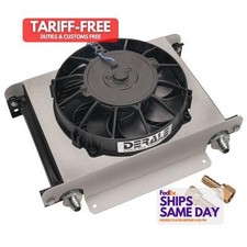 Derale DER13760 Plate Type Aluminum Fluid Cooler and Fan Universal Performance