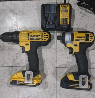#ad #ad DEWALT DCK240C2 20V Impact Driver Combo Kit DCF 885 DCD771 . 2 X Batt Charger $89.99