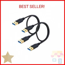 USB to USB Cable 1.5Ft USB 3.0 Type A Cable - Male to Male Short USB Cable Super