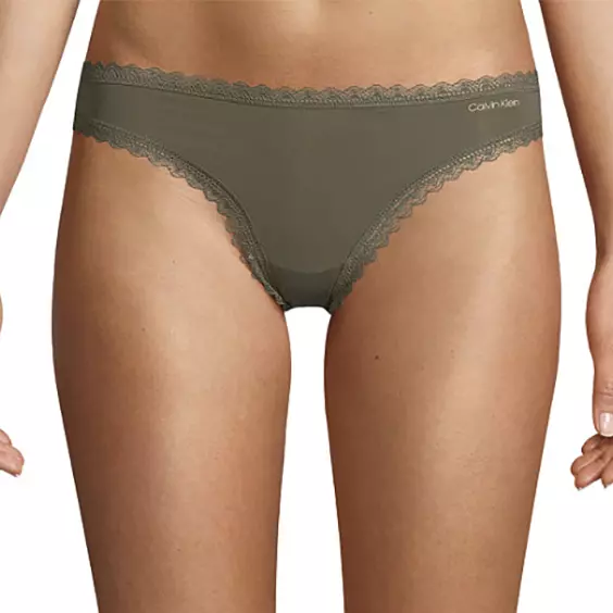 Calvin Klein Underwear Wmns Modern Thong Green - Womens - Panties