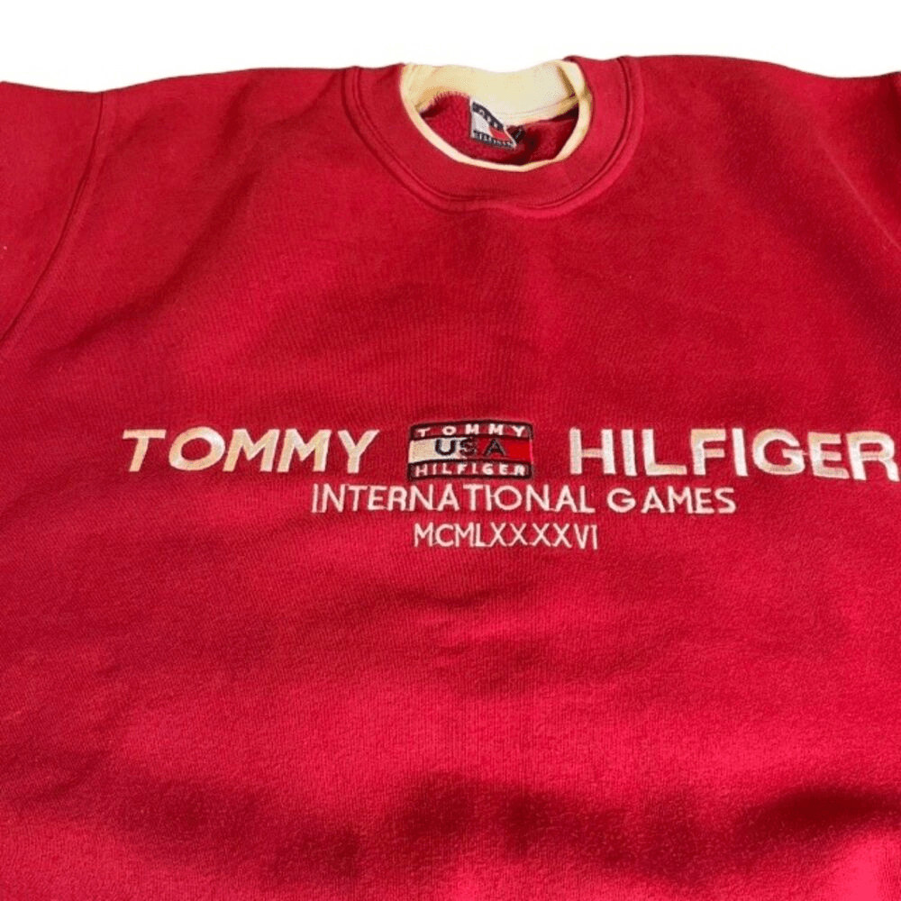 Vintage Rare Tommy Hilfiger International Games Sweatshirt Red Unisex image 9