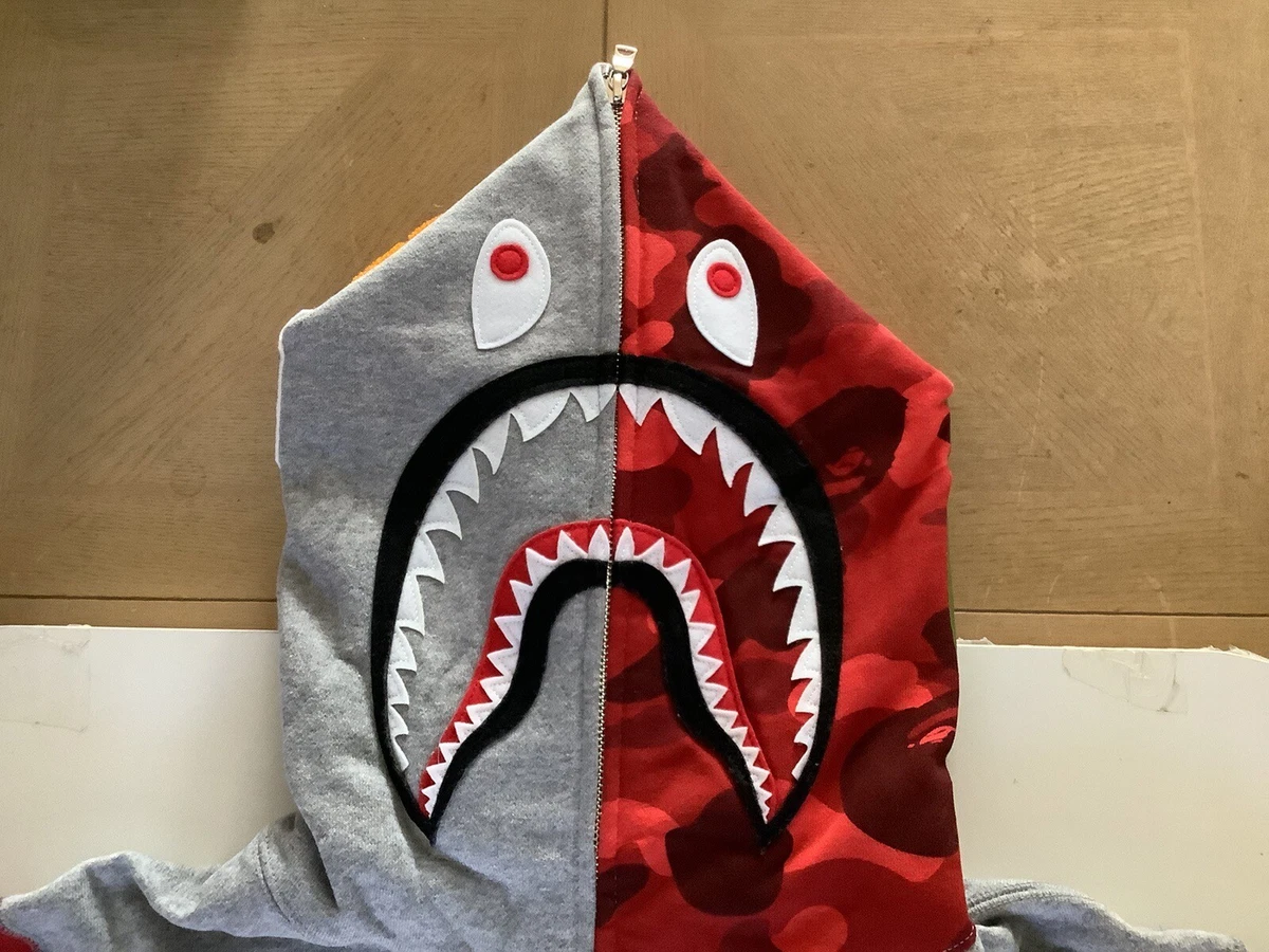 Bape red camo shark hoodie new arrivals