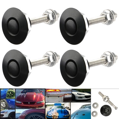 4x Auto Quick Release Stoßstange Latch Push Button Motorhaube Haube Pin Loc O8H4