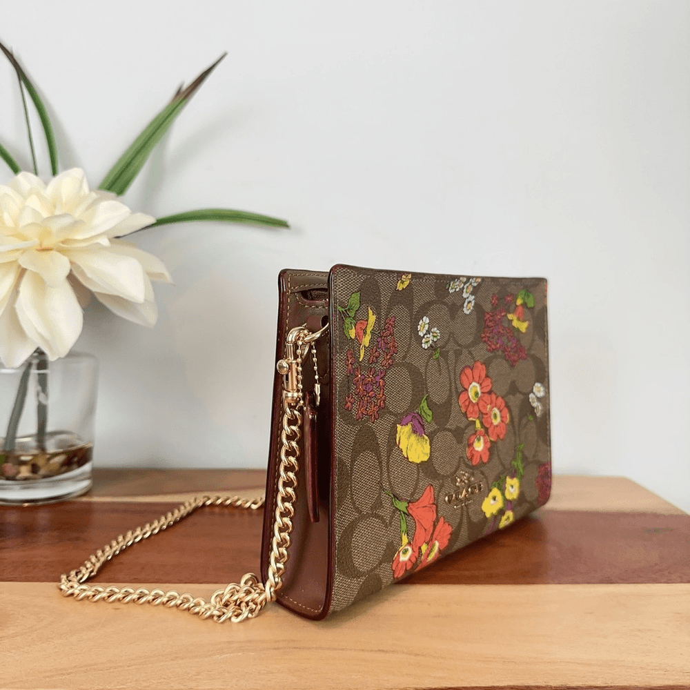 NWT COACH Slim Crossbody In Signature Canvas With Floral Print
