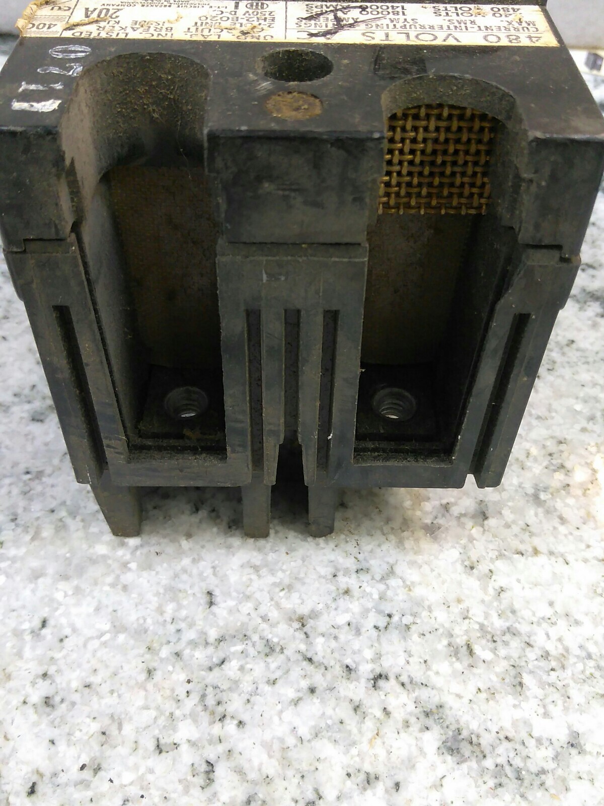 Eh2 R1020 ITE Gould EH2-B020 2 pole 20Amp 480VA/250VD TYPE EH2 Breaker CHIPS ...