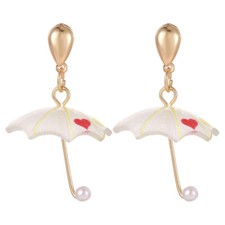 1 Pair of Umbrella Drop Dangle Earrings Umbrella Charm Earrings Cartoon Earrings