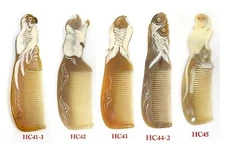 Natural Handcraft Buffalo Horn Comb Parrot Pig Fish Monkey HC41-45