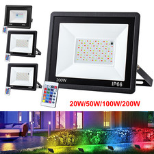 50W 200W RGB LED Flood Light Spotlight Colour Changing Garden Yard Outdoor Lamp