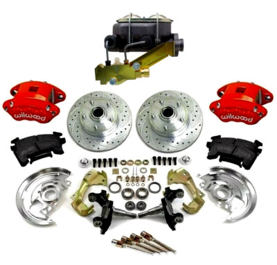 1962 1967 Chevy II Nova Red Wilwood Power Brake Conversion Kit Master Disc Drum