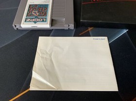 Loopz Nintendo Entertainment System Game Cartridge Dust Cover Manual Japan NES
