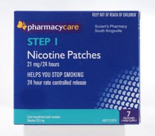 Pharmacy Care Nicotine Patches 21mg 24 Hours Step 1 Quit Smoking Now Amcal Sigma