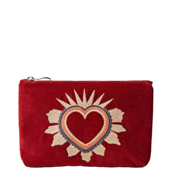 Elizabeth Scarlett Sacred Heart Rouge Velvet Mini Pouch UK