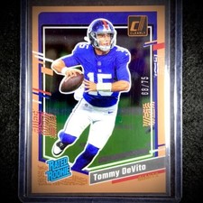 2023 Clearly Donruss Football Tommy DeVito RC Rated Rookie Orange /75 SP #97 NY