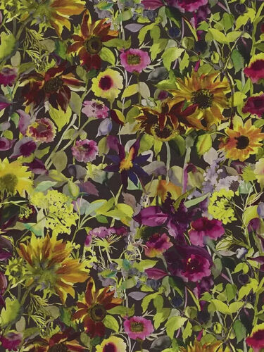 Designers Guild Indian Sunflower Graphite Fabric 5.90 metres - Afbeelding 1 van 1
