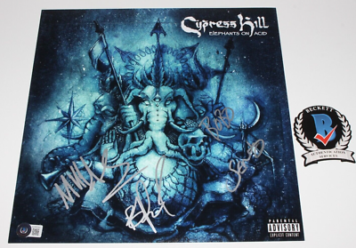 CYPRESS HILL GROUP SIGNED ELEPHANTS ON ACID ALBUM FLAT 12x12 PHOTO