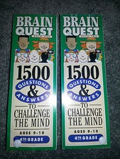 BRAIN QUEST 1500 Questions EDUCATIONAL GAME Flash Cards 4TH GRADE Homeschool VTG