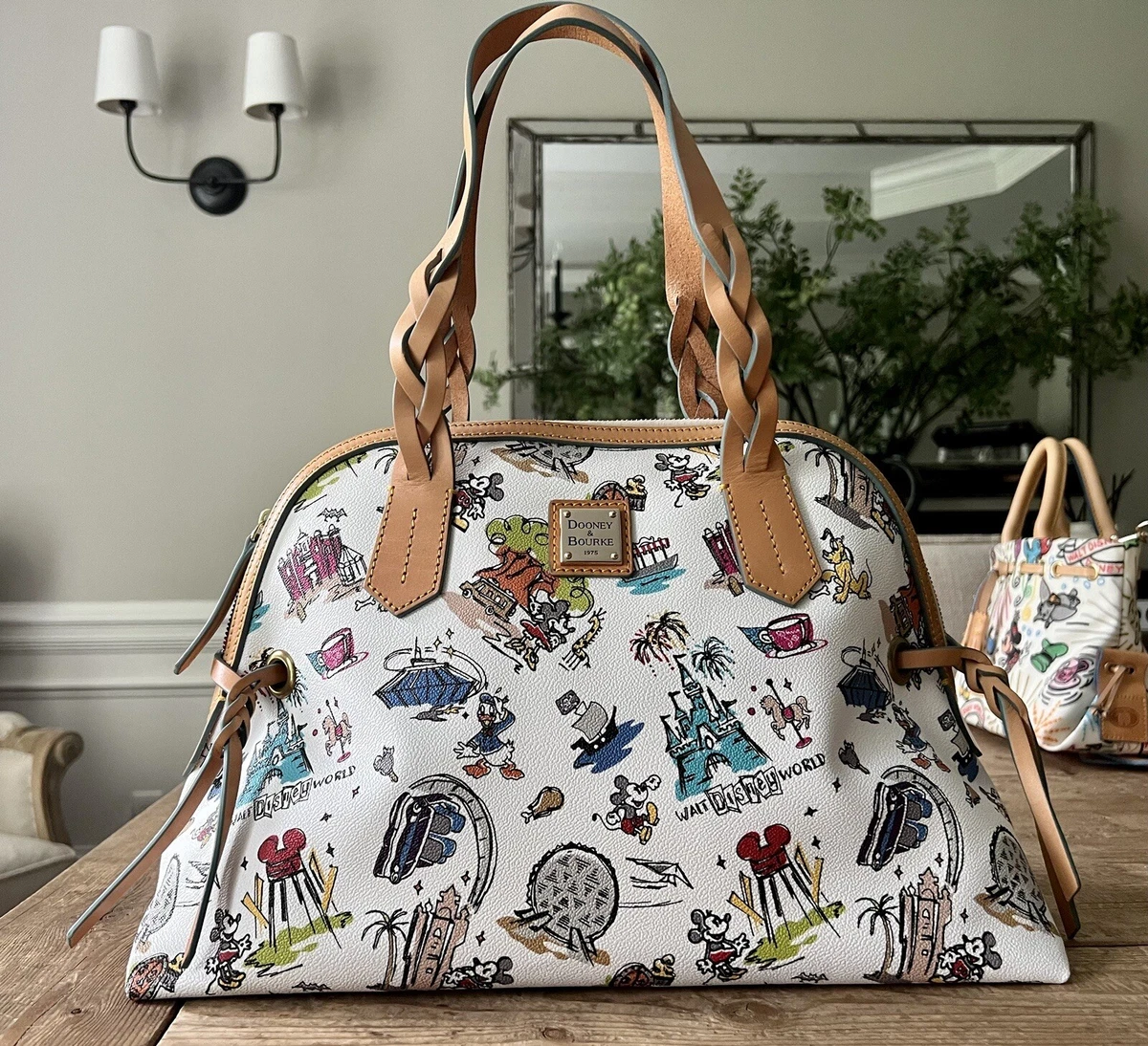 Gently Used Disneyana Disney Satchel By Dooney Bourke With Braided Straps