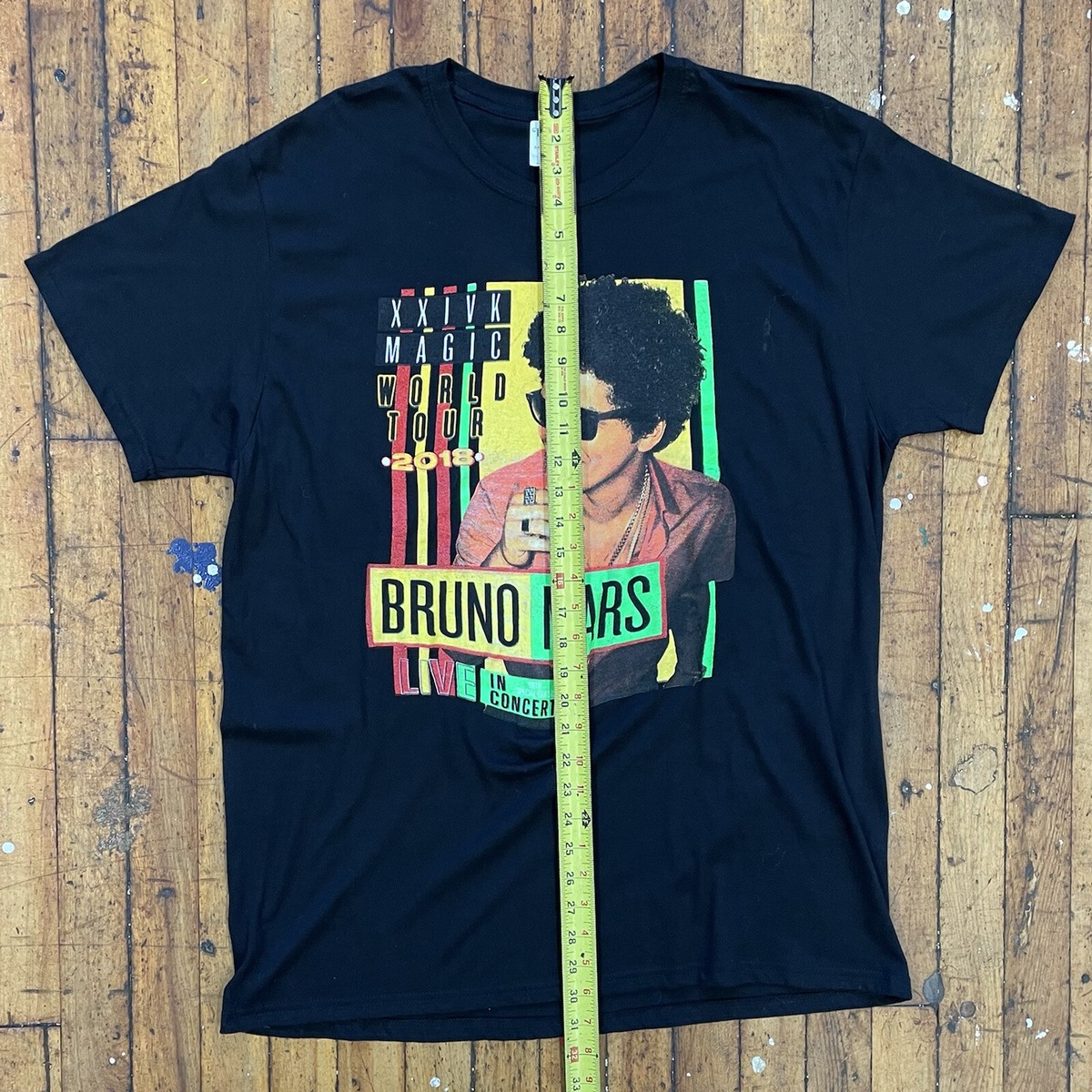 ブルーノマーズ 24Kmagic world tour2018 ツアーTシャツ Official BRUNO MARS 24k Magic World Tour Dates 2018 Black