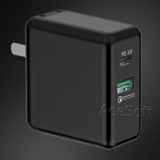 2-Port Quick Charge 3.0  Type C Travel Home Fast Charger Adapter for CellPhones