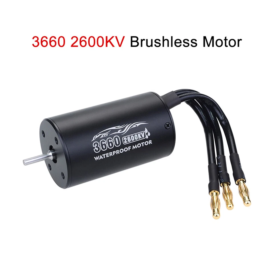 Waterproof 3660 2600KV 3300KV Brushless Motor ESC for Tamiya Traxxas 1/8 RC Car - Image 3 of 4
