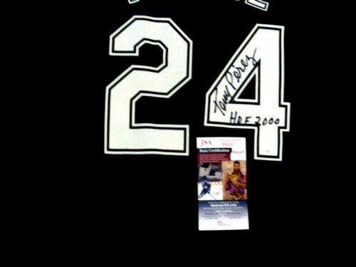 TONY PEREZ HOF 2000 MIAMI MARLINS RED SIGNED AUTO AUTHENTIC MAJESTIC JERSEY JSA - Picture 2 of 5