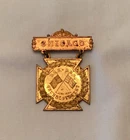 Chicago Gold Tone Pin Medal Commemorating Denmark Constitution Day June 5, 1904