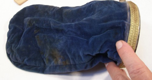 VINTAGE MAGICIAN'S CHANGE CHANGING BAG DARK BLUE VELVET MAGIC TRICK TWIST HANDLE - Picture 10 of 24