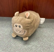 Hippopotamus 5" Cube Shape Stuffed Plush Hippo Jungle Gray Kellytoy