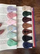 Personalized Leather Magnetic Bookmark Custom Engraved Leather Magnetic Bookmark