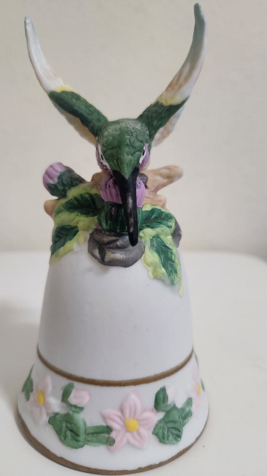 Classic Treasures Porcelain Collectible Hummingbird Dinner Bell Smoke Free Home