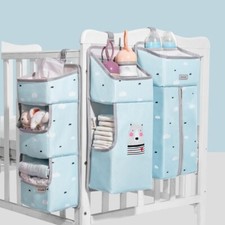 Large Baby Crib Clothing Caddy Organizer Hanging Storage Diaper Boxes Bag