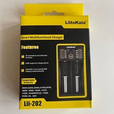 LiitoKala Smart Battery Chargers Ni-MH 1.2V Li-ion 3.2V 3.6V 3.7V Batteries UK