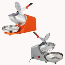 Orange/Silver Ice Shaver Electric Snow Cone Crusher Maker Machine Steel 143lbs