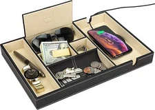 HOUNDSBAY Valet Tray for Men EDC Catch All Tray Men Dresser Valet Tray 