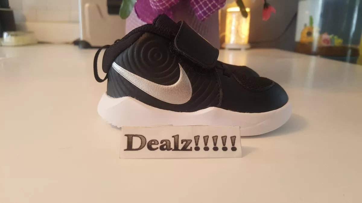 Nike Team Hustle D 9 TD Black Metallic Silver AQ4226 001 Toddler Size 6C