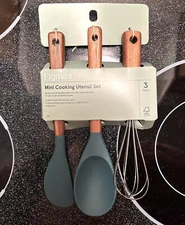 Figmint cooking utensil set; New; silicone; Acacia wood Handles