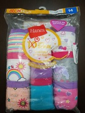 9 Hanes Girls Briefs Tagless Size 14 No Ride Up 100 Cotton Rainbow Unicorn
