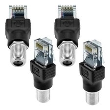 4 Pack F-Type Female to RJ45 Male Coaxial Converter Ethernet Adapter for Cable