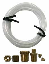 Mechanical Oil Pressure Gauge 72" Inch Nylon Line Tubing Install Kit w/ Fittings