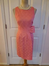Taylor Women's Pink Sleeveless Bow Dress (Size 6)