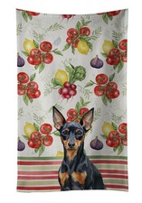 Caroline's Treasures Black and Tan Miniature Pinscher Vegetables Kitchen Towel