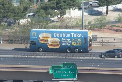 LKW Foto Truck USA blau Double Take. 2 FOR $3.33 Sausage McMuffin with Eg #p3ye