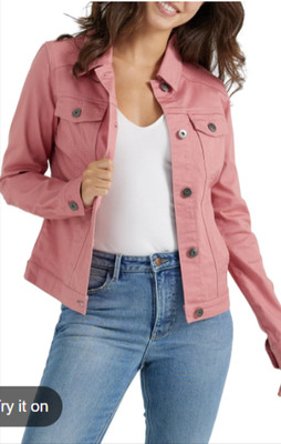 Wrangler Authentics Women's Stretch Denim Jacket Mauve M 6-10