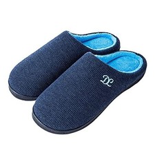 Mens Memory Foam Slippers - Comfortable House Slippers For Men, 11-12 Blue