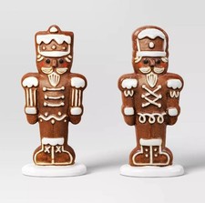 2pk Christmas Ceramic Gingerbread Nutcracker Decor - Wondershop NEW IN PACK