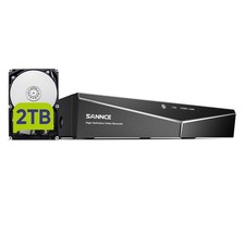 16 Channel Security CCTV DVR with 2TB Hard Drive, 1080P 5-in-1 Hybrid Video R...