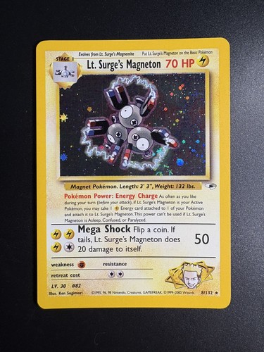 Lt. Surge’s Magneton Gym Heroes Set 8/132 HOLO Pokemon Card 