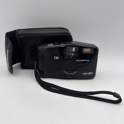 Olympus Trip XB3 DX Black 34mm Lens Built in Flash  Camera w/Case (tested)